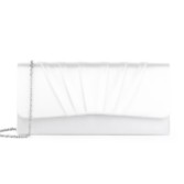 Photograph: Paradox London Darrah Ivory Satin Ruched Bridal Clutch Bag