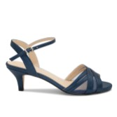 Photograph: Paradox London Mowenna Navy Shimmer Kitten Heel Sandals (Sandales à petits talons)