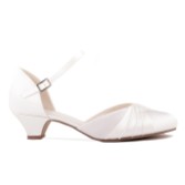 Photograph: Paradox London Protea Dyeable Ivory Satin Low Heel Wedding Shoes