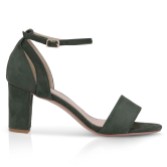 Photograph: Perfect Bridal Andrea Forest Green Suede Block Heel Ankle Strap Sandals