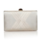 Photograph: Perfect Bridal Bay Champagne Criss Cross Satin Clutch Bag