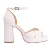 Photograph: Perfect Bridal Birdie Ivory Leather Knotted Block Heel Platform Sandals