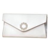 Photograph: Perfect Bridal Bridget Dyeable Ivory Satin Pearl Brooch Envelope Clutch Bag
