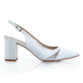 Photograph: Perfect Bridal Brooke Dyeable Ivory Satin and Mesh Slingback Block Heels (talons plats en satin et en maille)