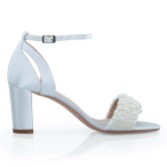 Photograph: Perfect Bridal Carrie Ivory Satin Pearl Block Heel Bridal Sandals