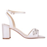 Photograph: Perfect Bridal Chantel Ivoire teintable Satin Embelli Block Heel Sandals