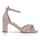 Photograph: Perfect Bridal Frankie Blush Suede Crystal Strappy Block Heel Sandals (Sandales à talon bloc en daim)