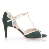 Photograph: Perfect Bridal Joanna Forest Green Suede and Gold T-Bar Shoes