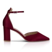Photograph: Perfect Bridal Liberty Berry Satin Block Heel Ankle Strap Court Shoes
