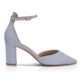 Photograph: Perfect Bridal Liberty Blue Suede Block Heel Ankle Strap Court Shoes