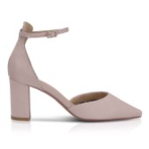 Photograph: Perfect Bridal Liberty Blush Suede Block Heel Ankle Strap Court Shoes