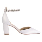 Photograph: Perfect Bridal Liberty Ivory Satin Block Heel Crystal Ankle Strap Court Shoes (ST06)