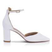 Photograph: Perfect Bridal Liberty Ivory Suede Block Heel Ankle Strap Court Shoes