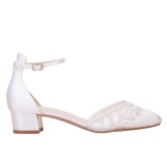 Photograph: Perfect Bridal London Ivory Lace Low Block Heel Ankle Strap Shoes