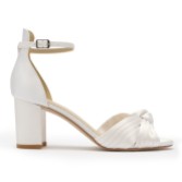 Photograph: Perfect Bridal Lucinda Ivory Satin Knotted Block Heel Sandals