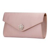Photograph: Perfect Bridal Melody Mocha Satin Diamante Brooch Envelope Clutch Bag