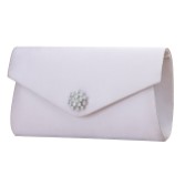 Photograph: Perfect Bridal Melody Silver Satin Diamante Brooch Envelope Clutch Bag