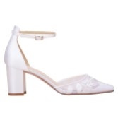 Photograph: Perfect Bridal Milan Ivory Lace Block Heel Ankle Strap Shoes
