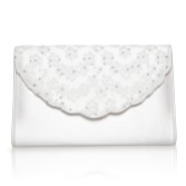 Photograph: Perfect Bridal Nutmeg Dyeable Ivory Satin and Sequin Lace Clutch Bag
