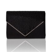 Photograph: Perfect Bridal Pochette enveloppante Anya en satin noir et diamants