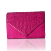 Photograph: Perfect Bridal Pochette enveloppante Anya Fuchsia en satin et diamants