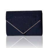 Photograph: Perfect Bridal Pochette enveloppante en satin et diamants Anya Navy