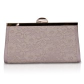 Photograph: Perfect Bridal Pochette Wilma en dentelle et satin taupe