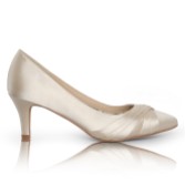 Photograph: Perfect Bridal Sally Champagne Satin Mid Heel Court Shoes