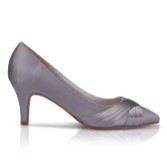 Photograph: Perfect Bridal Sally Silver Satin Mid Heel Court Shoes