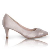 Photograph: Perfect Bridal Sally Taupe Satin Mid Heel Court Shoes