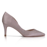 Fotograf: Perfect Bridal Sienna Taupe Satin Crystal Open Waist Pointed Courts