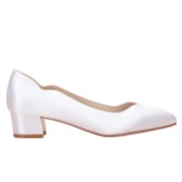 Photograph: Perfect Bridal Sutton Dyeable Ivory Satin Low Block Heel Court Shoes (Wide Fit)