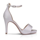 Photograph: Perfect Bridal Tiffany Dyeable Ivory Satin High Heel Ankle Strap Platform Sandals