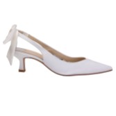Photograph: Perfect Bridal Toyah Ivory Satin Bow Slingback Kitten Heels