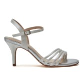 Photograph: R Collection Dakota Ivory Satin Mid Heel Strappy Sandals (Sandales à talon moyen en satin)