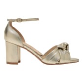 Fotograf: Rachel Simpson Minnie Gold Leather Knot Block Heel Sandals