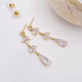 Photograph: Radiance Gold Long Cubic Zirconia Drop Earrings 
