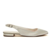 Photograph: Rainbow Club Alise Ivory Dyeable Satinback Slingback Pointed Pumps (escarpins pointus en satin ivoire)