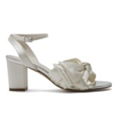 Photograph: Rainbow Club Arabella Ivory Satin Asymmetric Bow Block Heel Sandals (Sandales à talons hauts en satin)