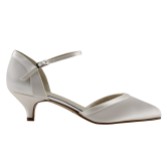 Photograph: Rainbow Club Brianna Dyeable Ivory Satin Ankle Strap Court Shoes