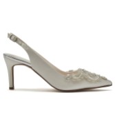 Photograph: Rainbow Club Bridgitte Ivory Satin Embellished Pointed Court Shoes (Escarpins pointus en satin avec ornements)