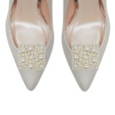 Photograph: Rainbow Club Camille Square Pearl Embellished Shoe Clips