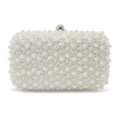 Photograph: Rainbow Club Cora Dyeable Ivory Pearl Embellished Box Clutch Bag