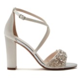 Photograph: Rainbow Club Fern Ivory Satin Embellish High Block Heel Sandals (Sandales à talons hauts)