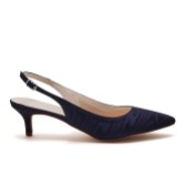 Photograph: Rainbow Club Joni Navy Moiré Slingback Kitten Heels (talons aiguilles)