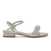 Photograph: Rainbow Club Kendall Ivoire Satin Pearl Flat Bridal Sandals