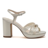 Photograph: Rainbow Club Marissa Ivory Satin Strappy Block Heel Platform Sandals
