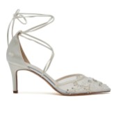 Photograph: Rainbow Club Mirabella Ivory Satin and Beaded Tulle Tie Up Heels