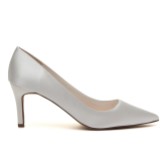 Photograph: Rainbow Club Morgan II Dyeable Ivory Satin Mid Heel Pointed Court Shoes (Wide Fit)