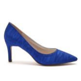 Fotograf: Rainbow Club Morgan II Electric Blue Moiré Mid Heel Pointed Court Schuhe